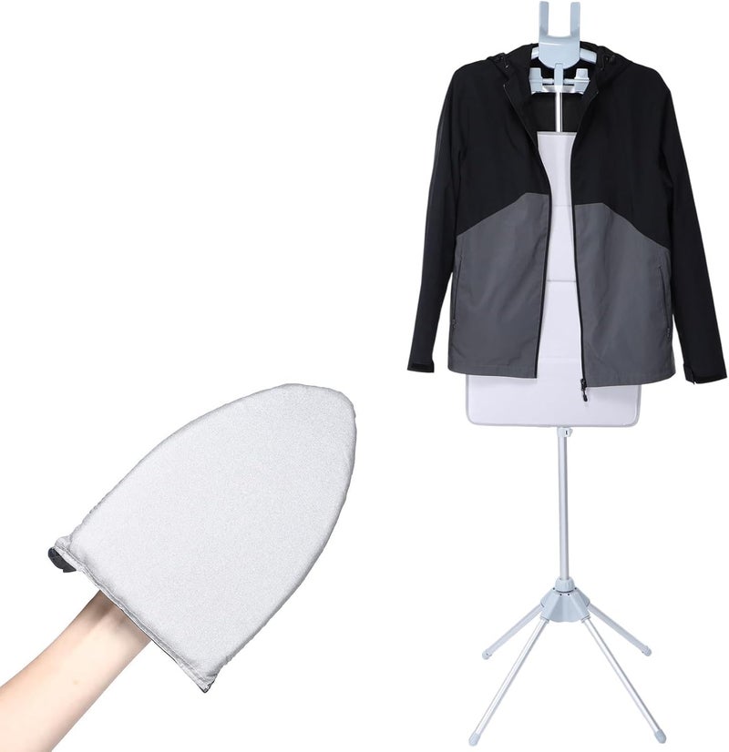 LemonRoad 3 Pcs Foldable Steam Board Set Steaming Clothes Steamer Pad Hanging Ironing Clothes Board Steamer for Clothing Iron Pad Adjustable Standing Garment Hanger Household Products, Grey - Image 1
